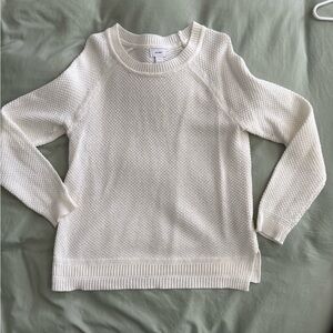 Old Navy White Crewneck Sweater